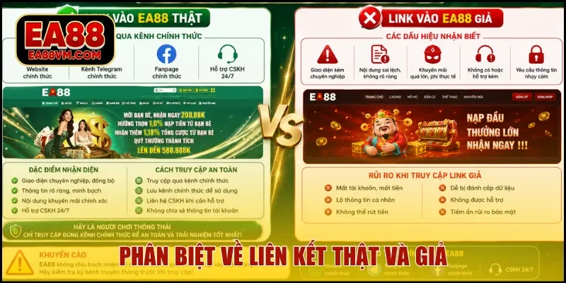 Phân biệt về liên kết thật và giả